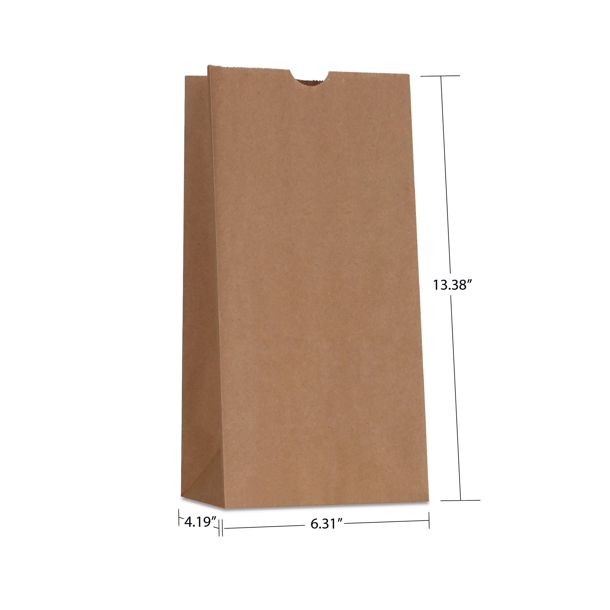 #10 (6.31" x 4.19" x 13.38") Natural/White Paper Bag (500 Pack)