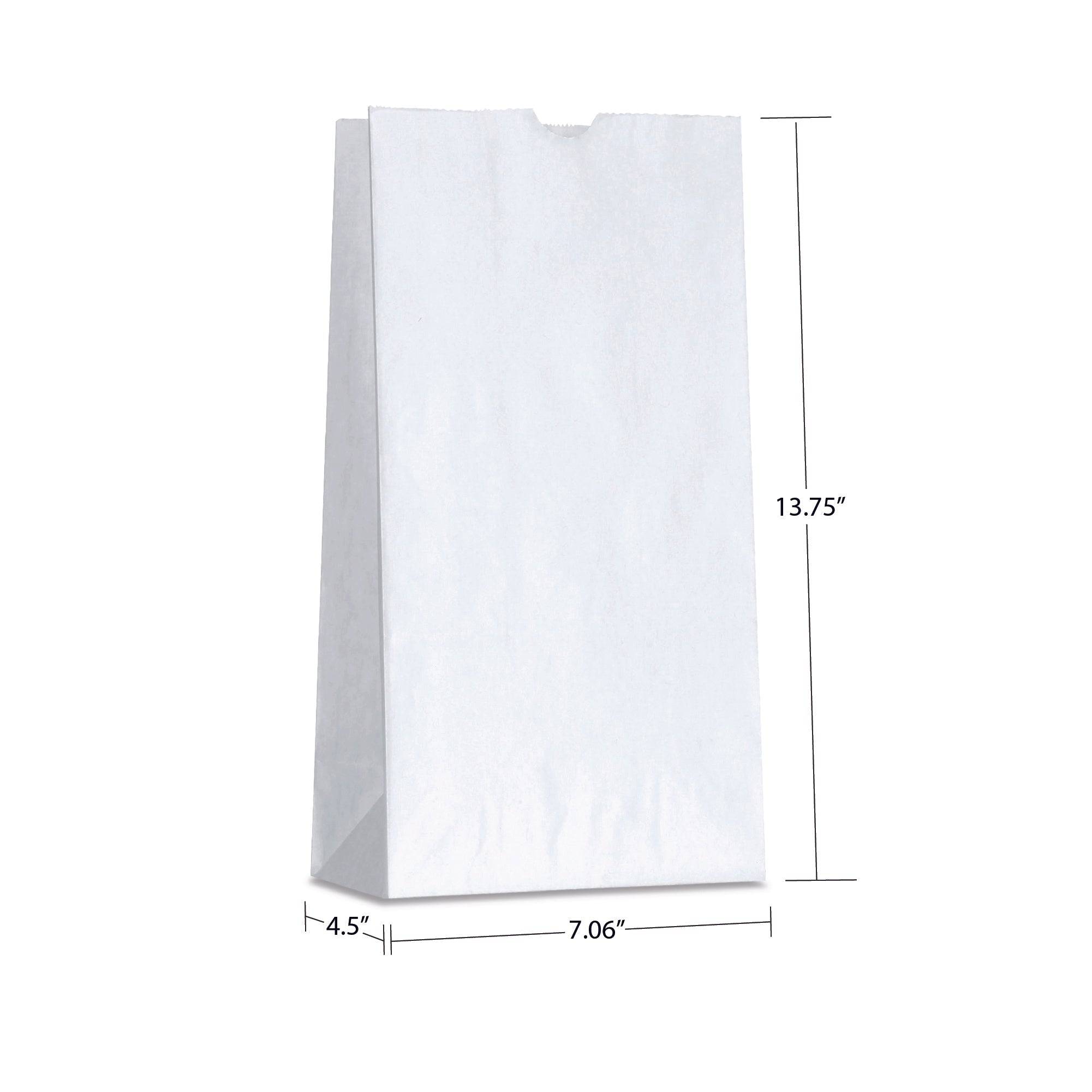 #12 (7.06" x 4.5" x 13.75") Natural/White Paper Bag (500 Pack)