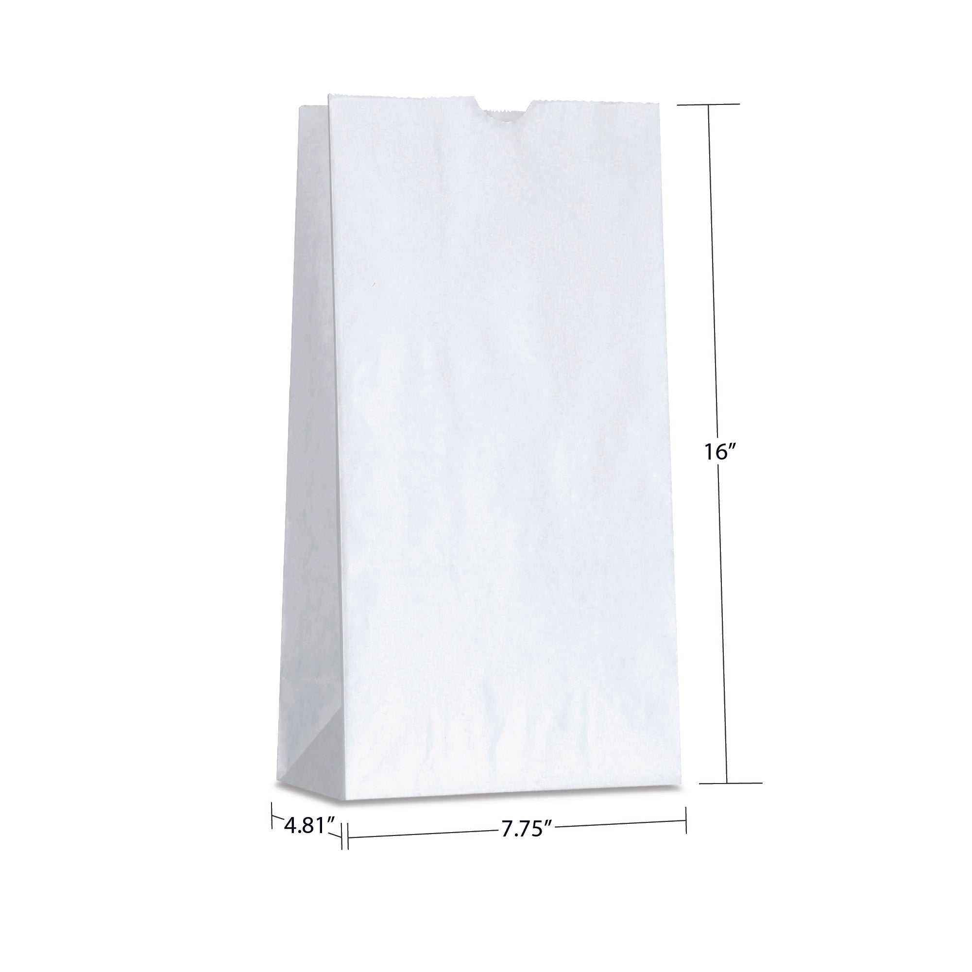 #16 (7.75" x 4.81" x 16") Natural/White Paper Bag (500 Pack)