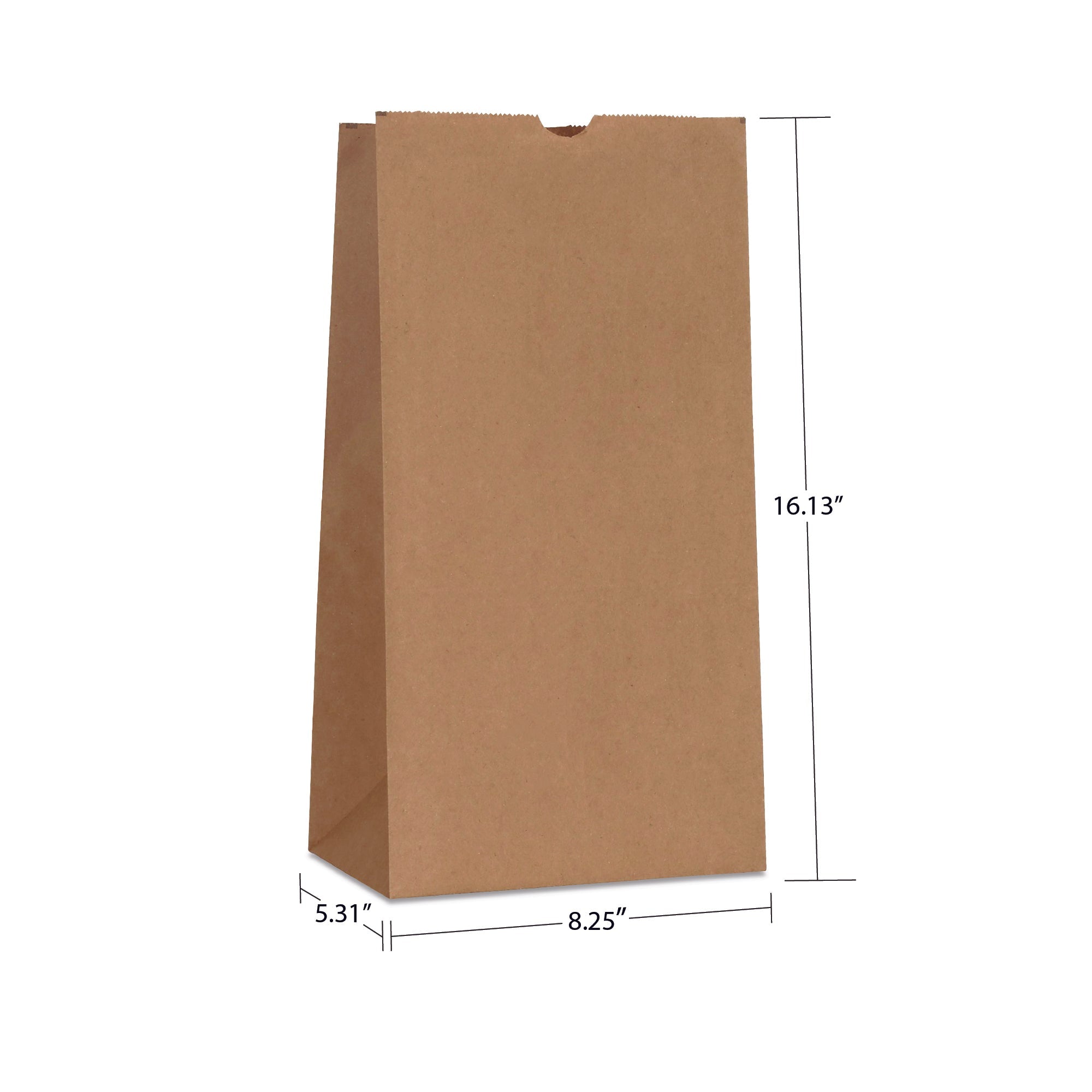 #20 (8.25" x 5.31" x 16.13") Natural/White Paper Bag (500 Pack)
