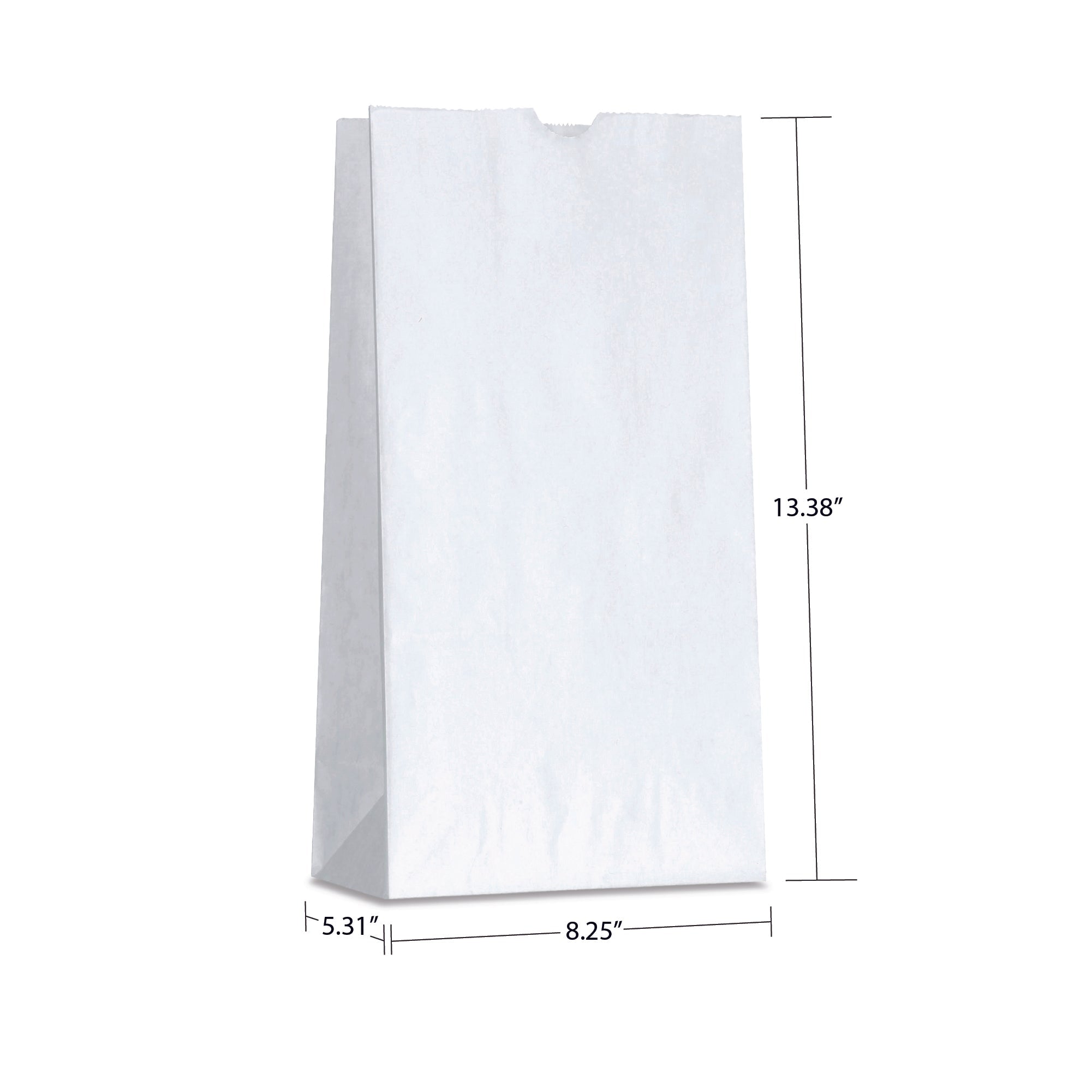 #20 (8.25" x 5.31" x 16.13") Natural/White Paper Bag (500 Pack)