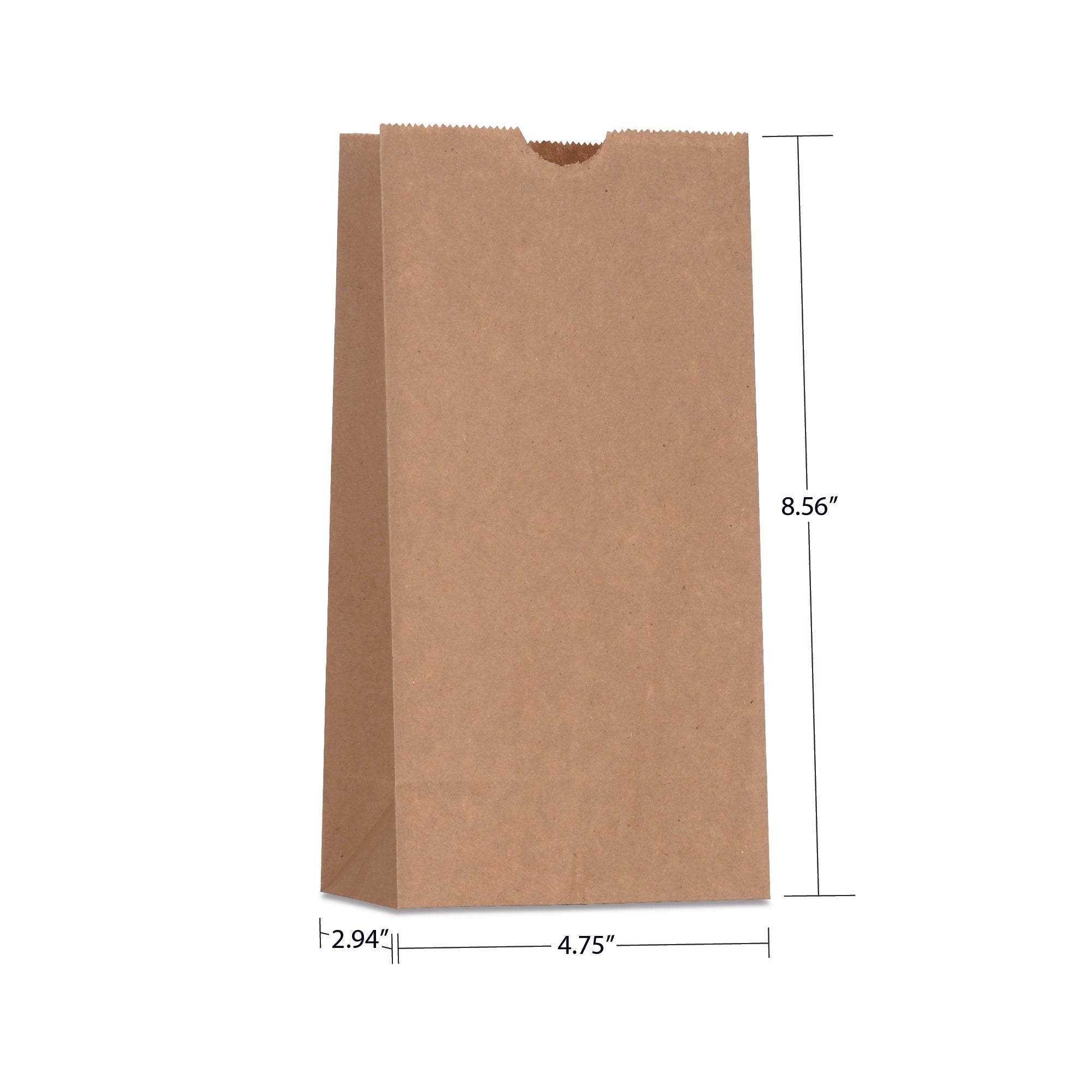 #3 (4.75" x 2.94" x 8.56") Natural/White Paper Bag (500 Pack)