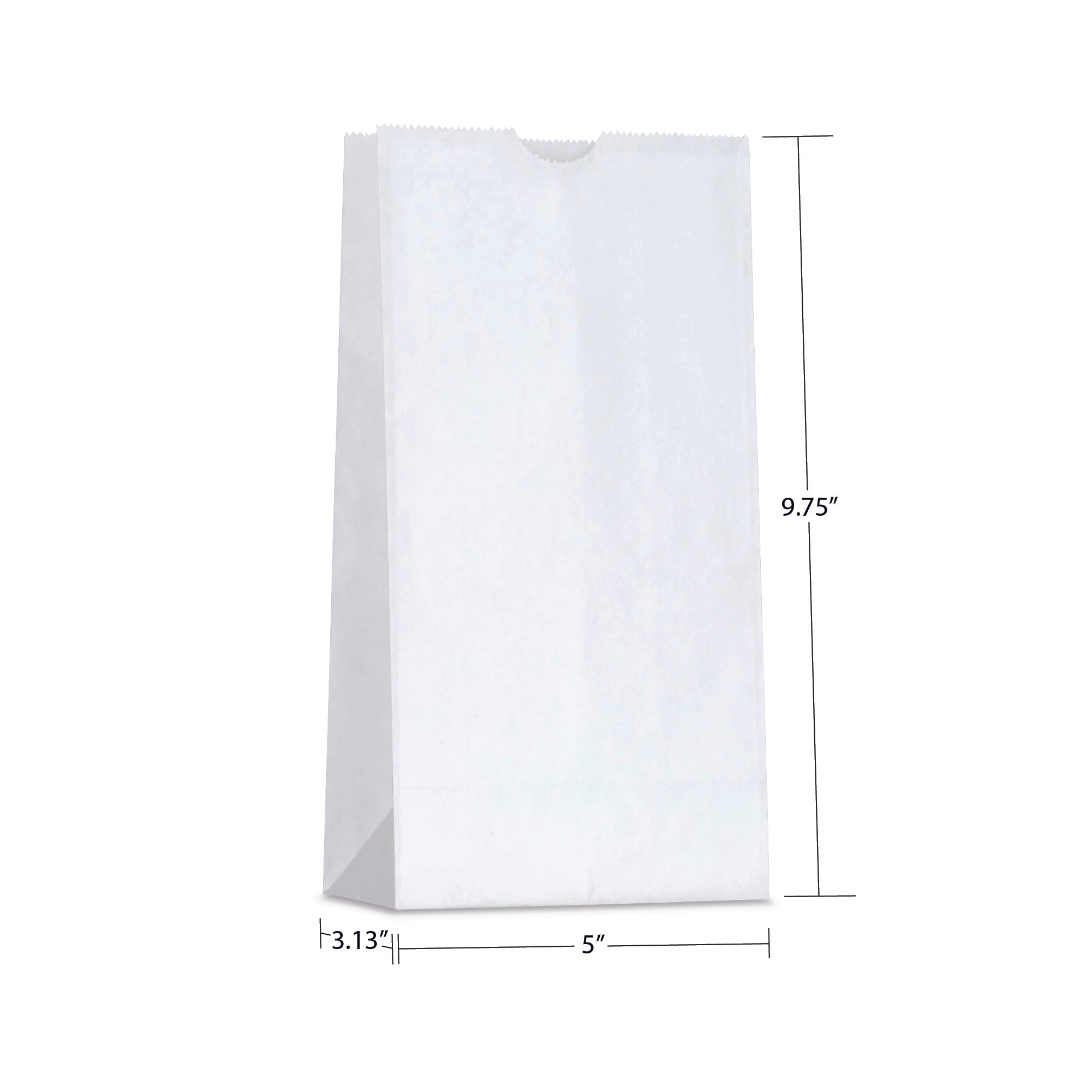 #4 (5" x 3.13" x 9.75") Natural/White Paper Bag (500 Pack)