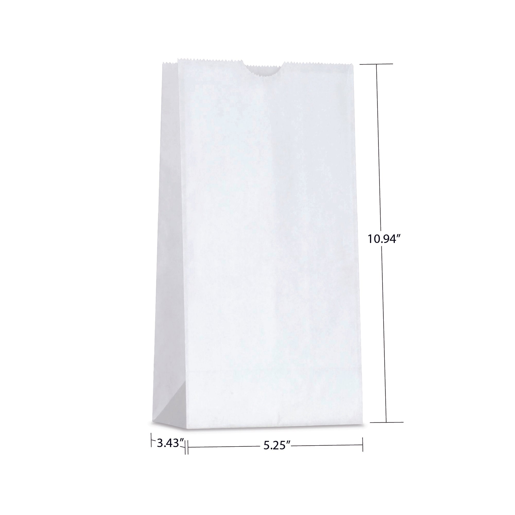 #5 (5.25" x 3.43" x 10.94") Natural/White Paper Bag (500 Pack)