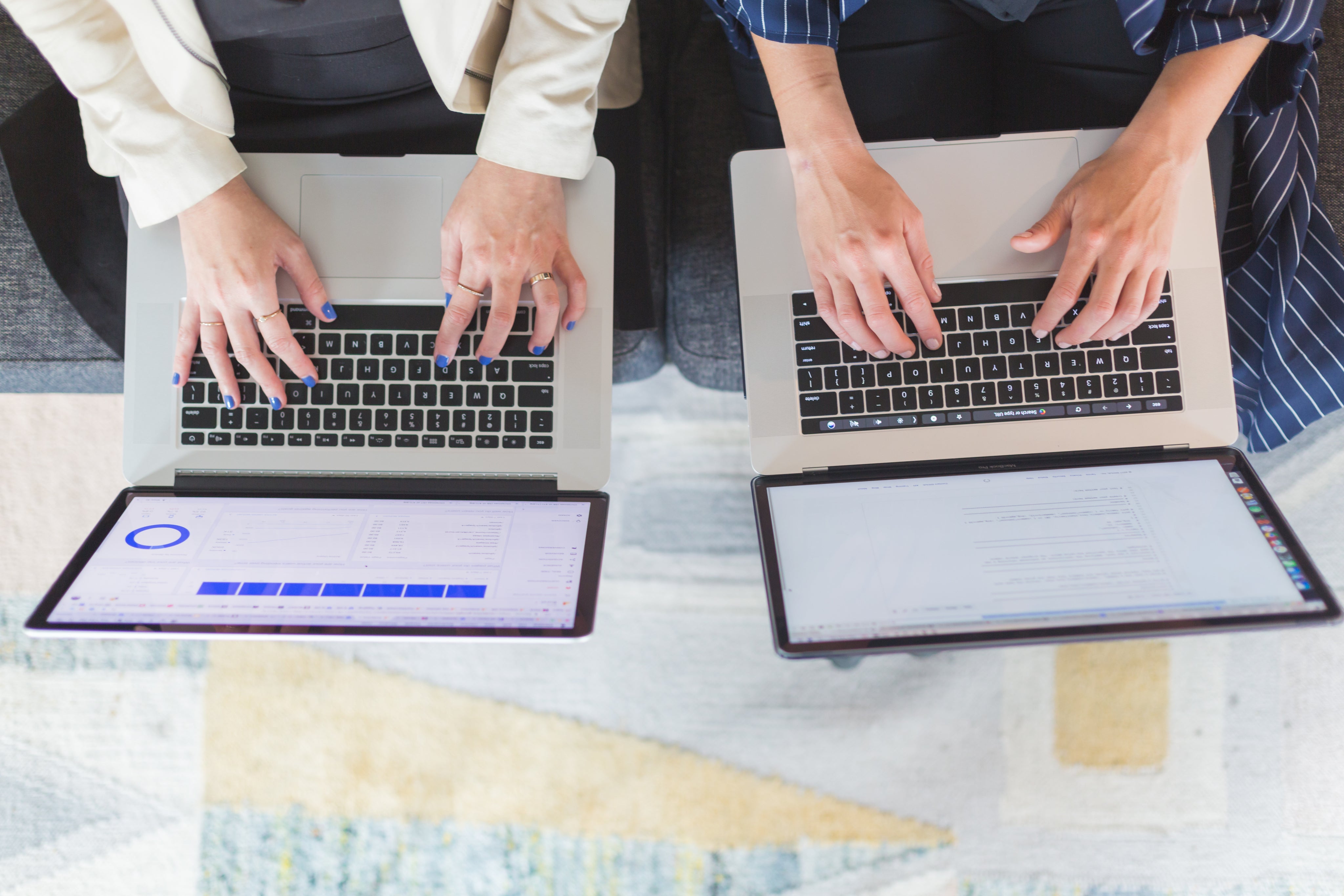 sustainable innovation, office women on laptop computers